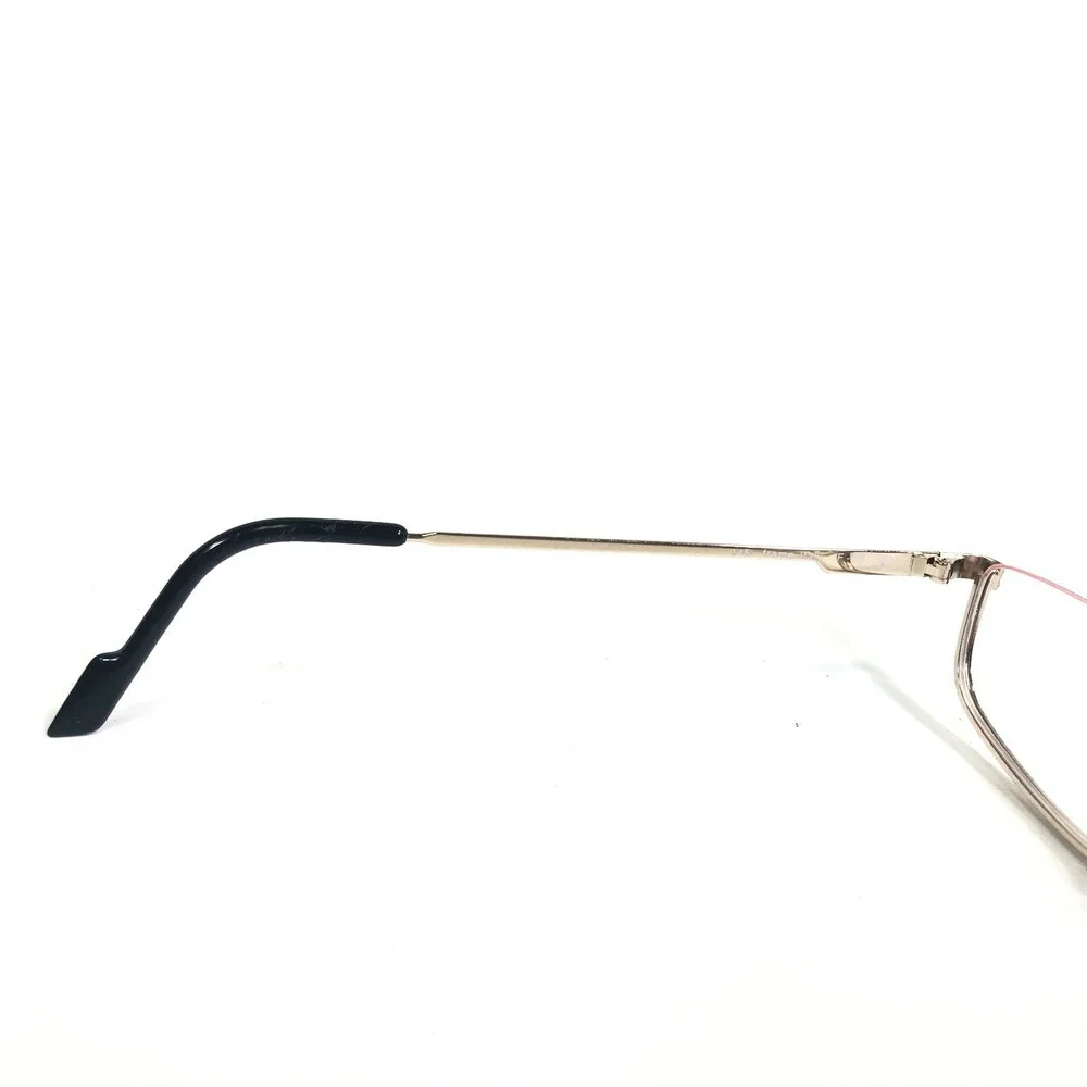 Ferrari F-16 524 Eyeglasses Frames Gold Rectangular Half Rim 54-19-145